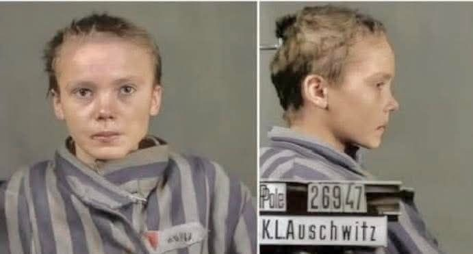 These photos show a 14-year-old Polish girl named Czesław Kowka - taken just before she was murdered in Auschwitz in 1943.

Czesława was just a schoolgirl when the Nazis tore her from her home in Poland. She and her mother, Katarzyna, were labeled political prisoners and taken to