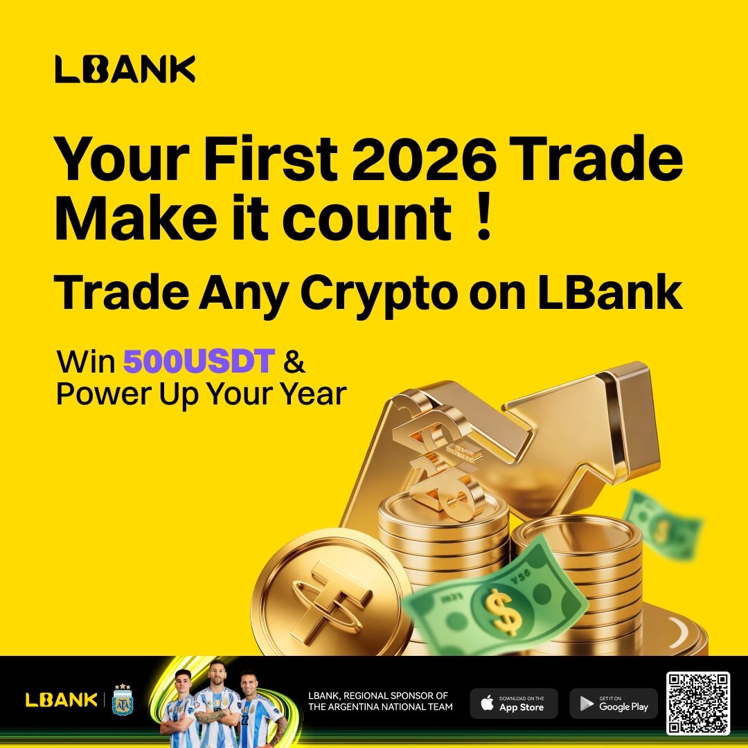 LBank_Exchange's tweet image. 🎉 Your First 2026 Trade , Make It Count! 🚀
Trade any crypto on LBank and you could WIN from a $500 prize pool! 💰 Start your year with momentum! 🌟

How to enter:
✅ Follow @LBank_Exchange + Like + Tag 3 friends
✅ Drop your UID to register👉forms.gle/ZAScagMNwveiyA…
📊 Any trade…