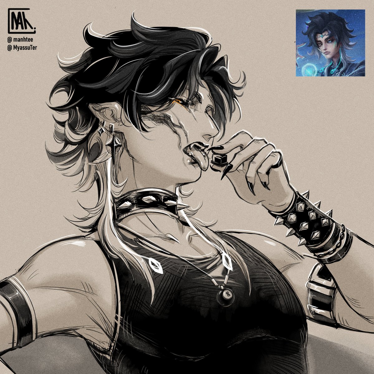 manhtee's tweet image. I love Marcus's new hairstyle so I decided to do sth... hehe...
#IdentityV #marcusthorne #cueist