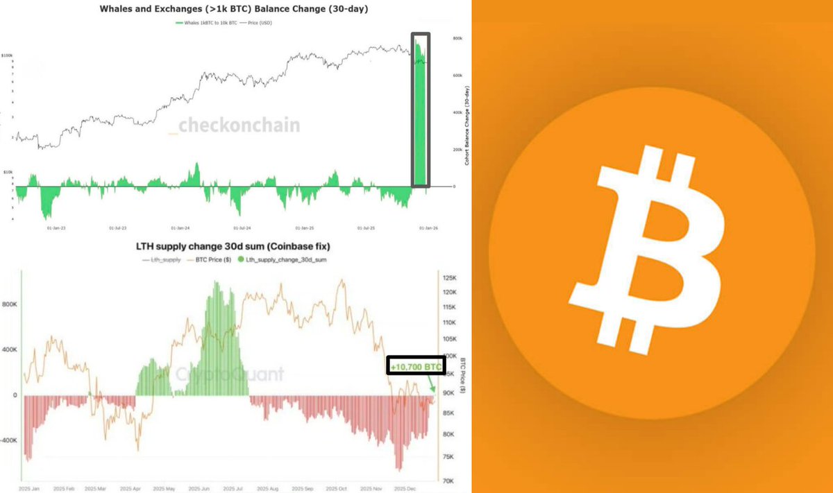 BITCOIN WHALES ARE ACTIVE AGAIN -> Wallets holding over 1,000 BITCOIN are  no longer selling. -> For the first time in months, long-term BTC holders  are net buyers again.