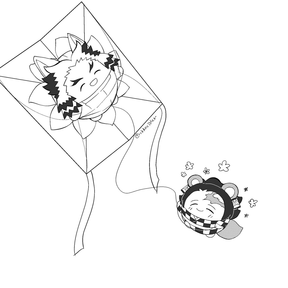 rokkacider's tweet image. お正月あそびを楽しむ去年のふわたち（お年玉をもらい忘れた）