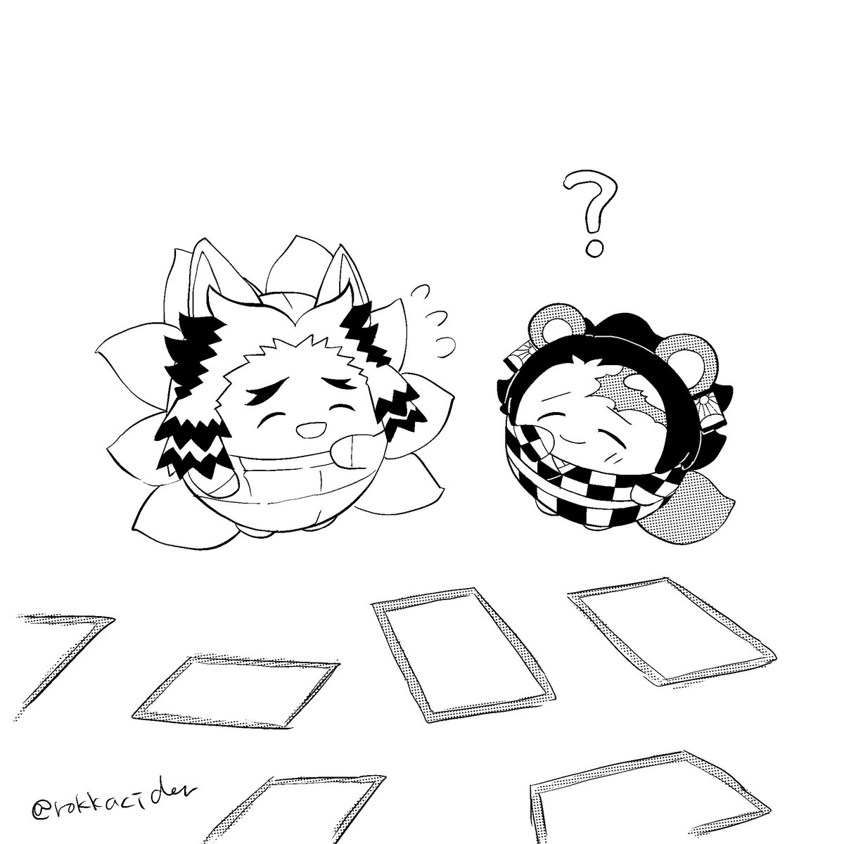 rokkacider's tweet image. お正月あそびを楽しむ去年のふわたち（お年玉をもらい忘れた）