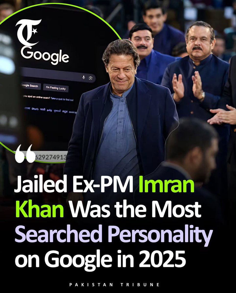 dexiewrites's tweet image. Imran Khan was the most searched personality in 2025 in Pakistan. 🇵🇰