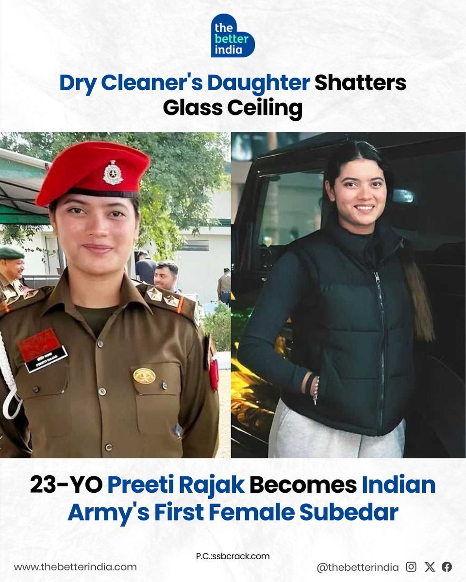 From the lanes of Itarsi to the parade grounds of the Indian Army — this is the story of a young woman who never bowed down.

Born in 2002 to a dry cleaner father and a social worker mother, Preeti Rajak grew up where money was scarce but dreams were not. Her father pressed