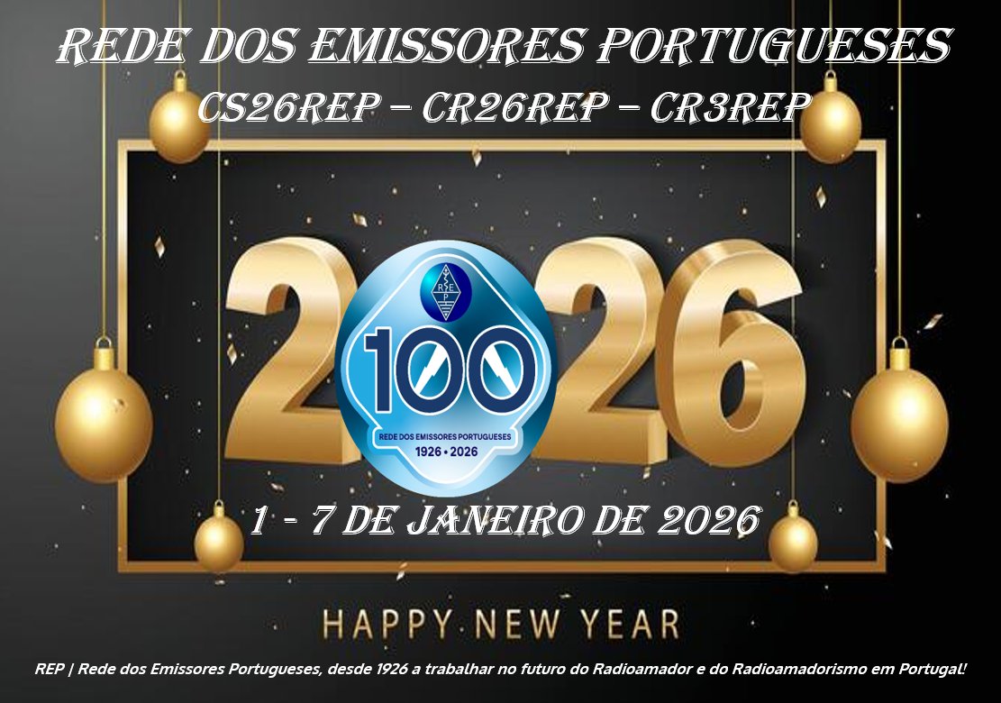 La Red de Emisores Portugueses (REP) presenta una actividad que celebrará la llegada del Año Nuevo y el centenario de la fundación de la REP y que reúne a unos 50 operadores de todo Portugal, del 1 al 7 de enero de 2026. ure.es/100-aniversari…