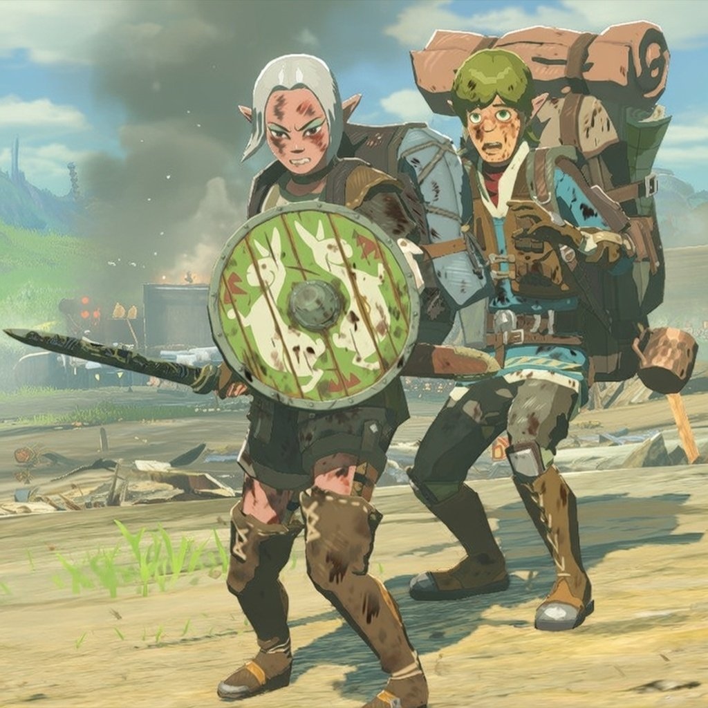 tettyamann's tweet photo. 魔王完全復活したら戦禍は起こる？
トンミ姐さんとニルヴァー君を編集機能で戦禍(戦火)の中で満身創痍にしてみたら…
1枚目は元
またしてもニルヴァー君がリンクみたいに… https://t.co/CozsDF80S9