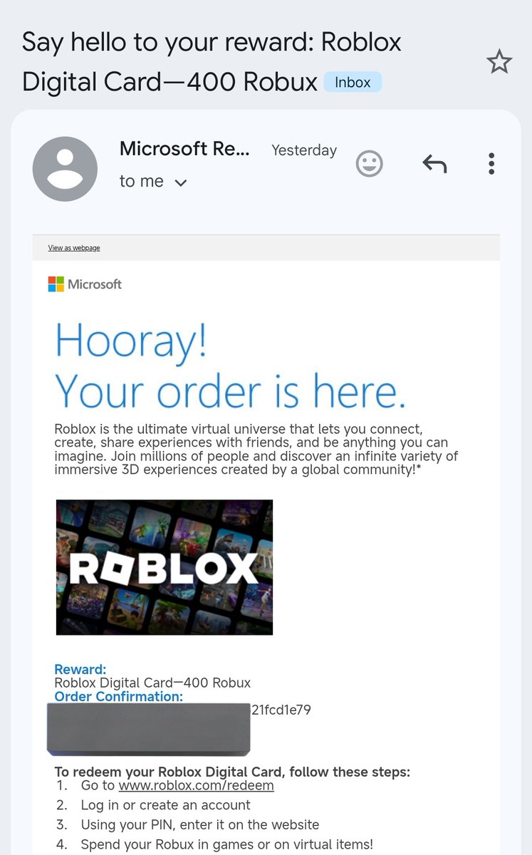 WTS 400 ROBUX (57K)

via redeem code, robux langsung masuk no pending
t. #zonauang #zonajajan