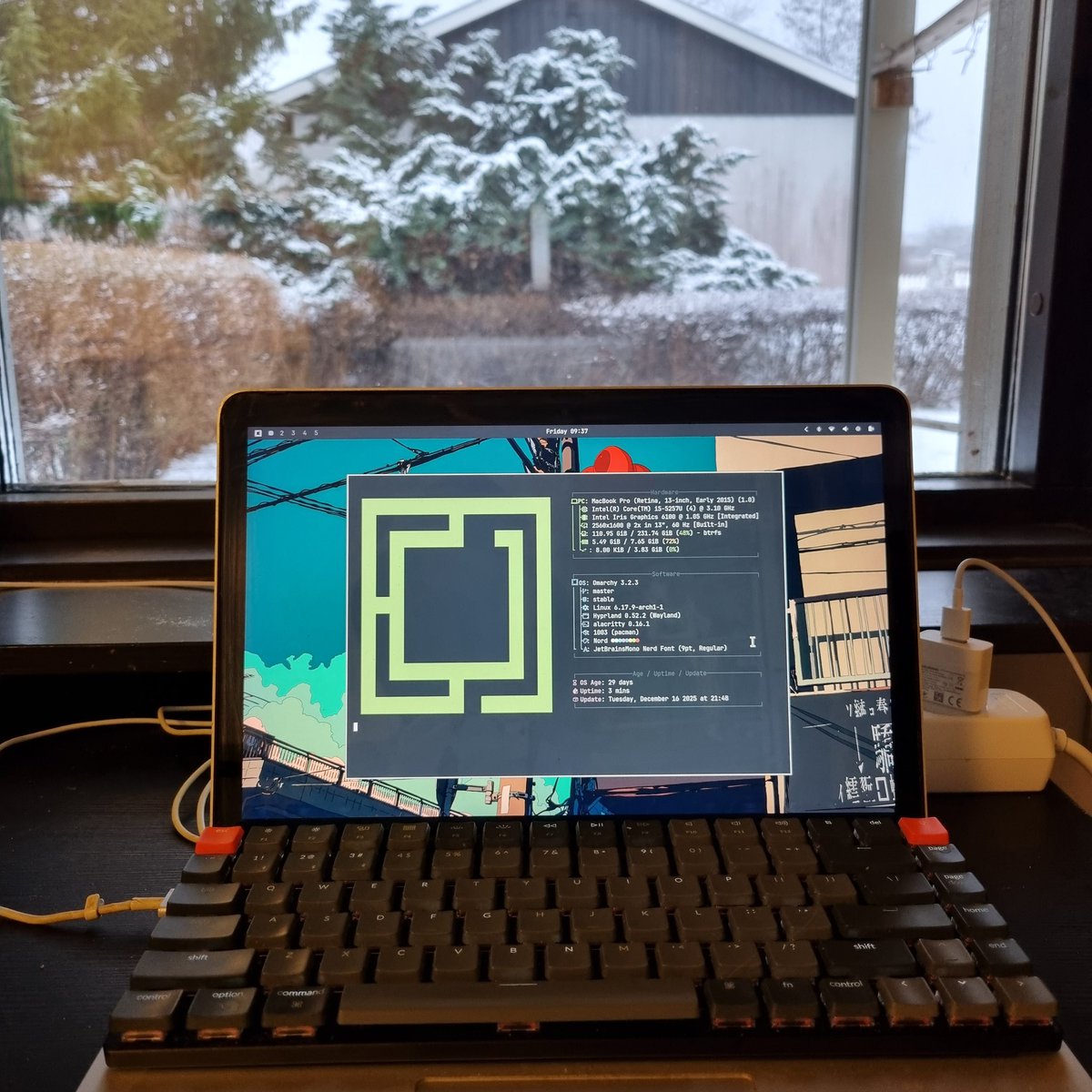 Tried #omarchy for 30 days on a older computer. Can't remember last time I had so much fun tinkering around with a laptop. <a href="/dhh/">DHH</a> literally saving e-waste getting older machines to run smooth again. Tack så mycket 🥂