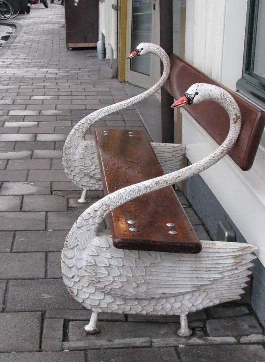 A swan bench in Amsterdam