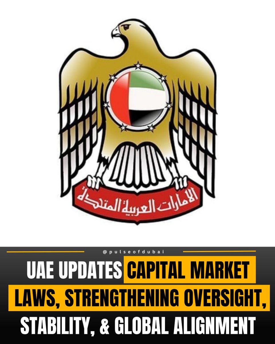 Pulse_of_dubai's tweet photo. The UAE issued new federal decree laws to modernise capital market regulation, strengthen the Capital Markets Authority, enhance stability, consumer protection, global alignment, and crisis management

#capitalmarketregulation #capitalmarketsauthority #globalalignment #dubai https://t.co/fT4oLSvxAj