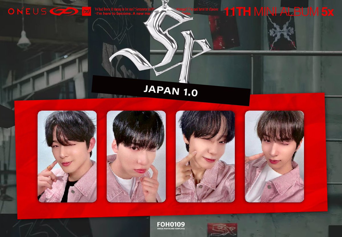 ONEUS Photocard Template 11th Mini Album - 5X Japan 1.0 일본 팬싸
