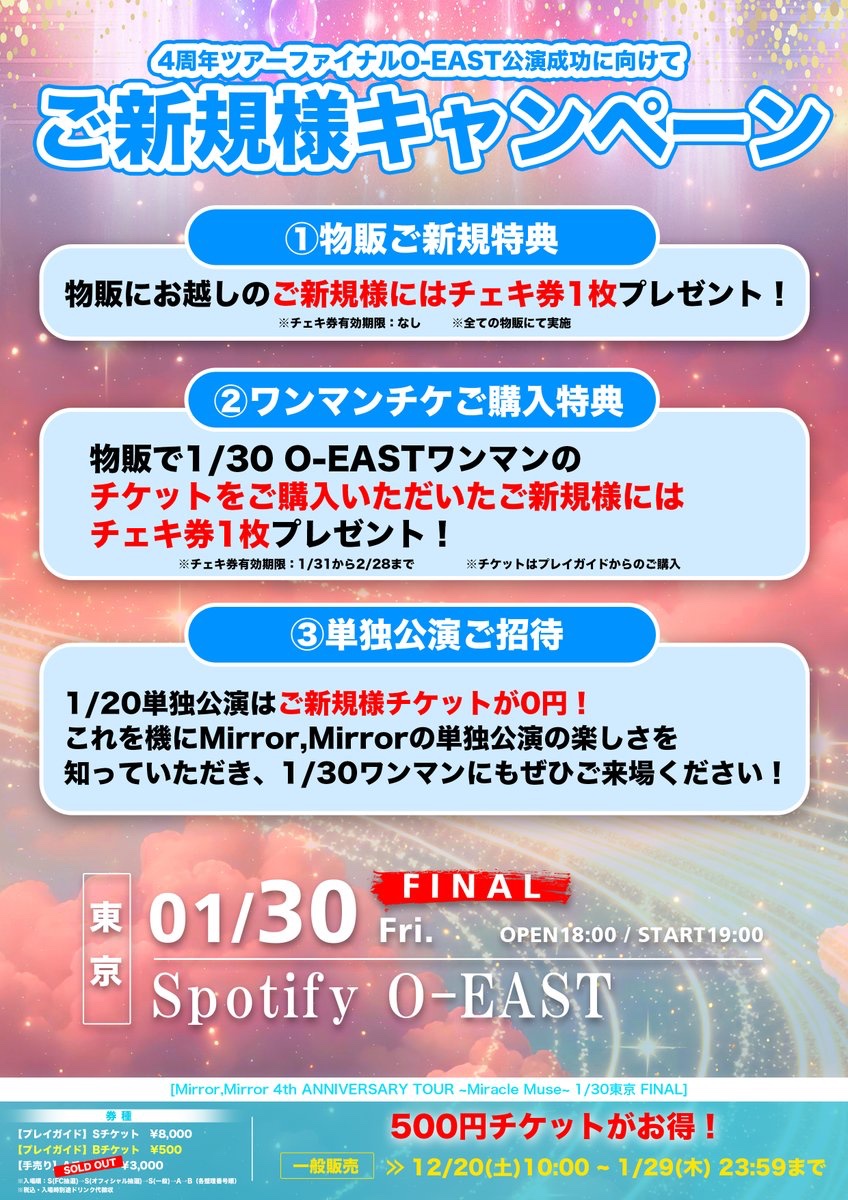 Mirror,Mirror(ミラミラ)星野まおランチェキ20枚セット 今日から1／30のツアファイEASTに向けご新規様キャンペーン開始し