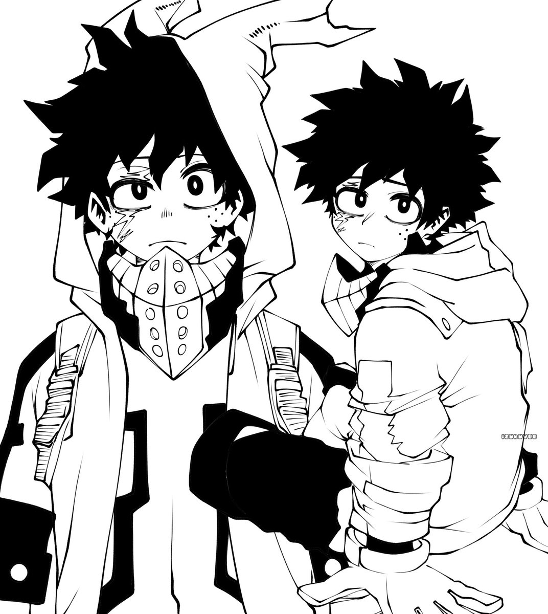 izukuvee's tweet image. villian izuku design with a mix of his current hero suit cause why the hell not 

#IzukuMidoriya #deku #MyHeroAcademia