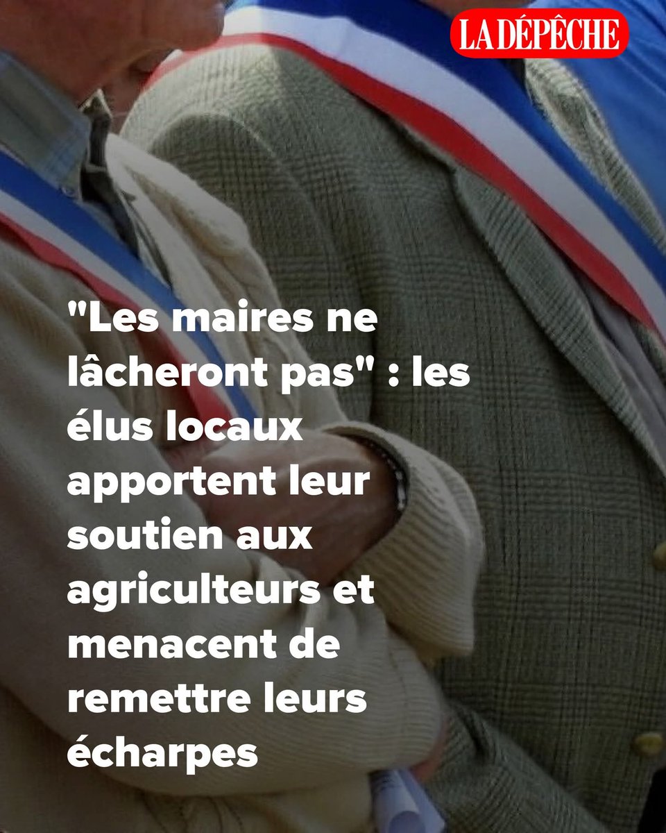 SinedWarrior's tweet image. "Les maires ne lâcheront pas" : les élus locaux apportent leur soutien aux agriculteurs et menacent de remettre leurs écharpes

 l.ladepeche.fr/Cly7