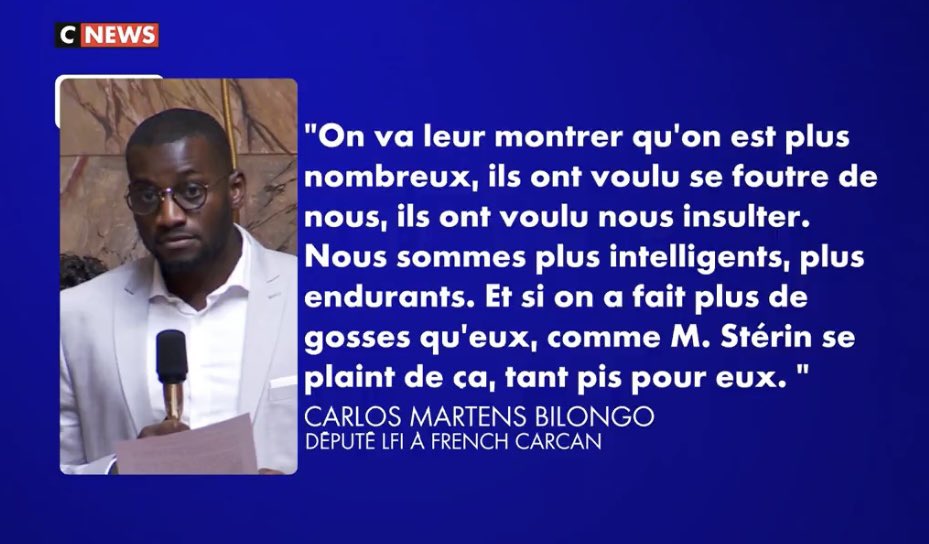 DestinationTele's tweet image. 💥 Incroyable mais vrai !
Après vérification, BFMTV n’a pas évoqué 1 SEULE FOIS depuis 1 semaine les très graves propos du député de la République Carlos Bilongo