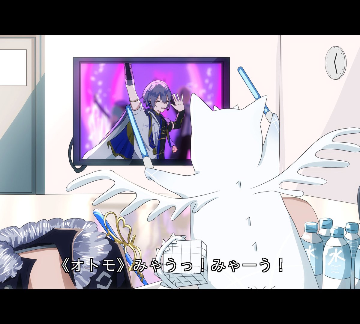 peri02okashi's tweet image. 一方その頃、楽屋では…