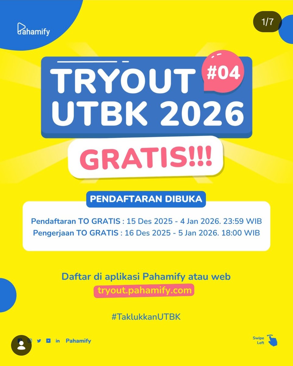 pfmtryout's tweet photo. Mengawali tahun 2026, ini saat yang tepat buat kamu berhenti coba-coba dan mulai gaspol persiapan UTBK dengan lebih matang 🚀
Nggak perlu nunggu “nanti”, karena kampus impian butuh usaha dari sekarang 🌱 https://t.co/2euGY4E9vn