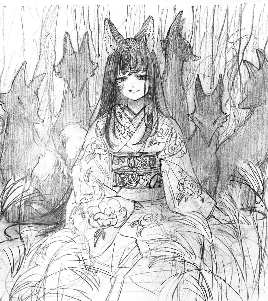 少し加筆　羅々ちゃん🦊🩶