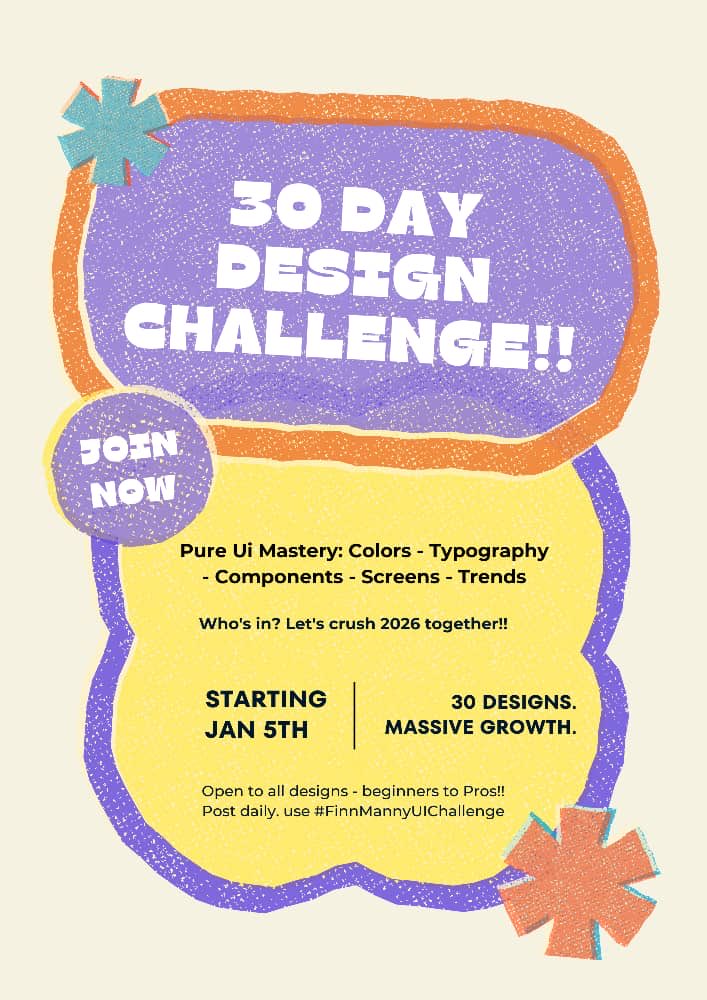 Chika__helen's tweet photo. 30 days. 30 designs. Massive growth.
Open to ALL designers – beginners to pros!
Post daily, use #FinnMannyUIChallenge
Build your portfolio &amp; connect with the crew
Who's in? Let's crush 2026 together! 💻✨
Tag a friend &amp; start today!
#30DayUIChallenge #UIDesignChallenge #DailyUI https://t.co/5dUaLAoGh7