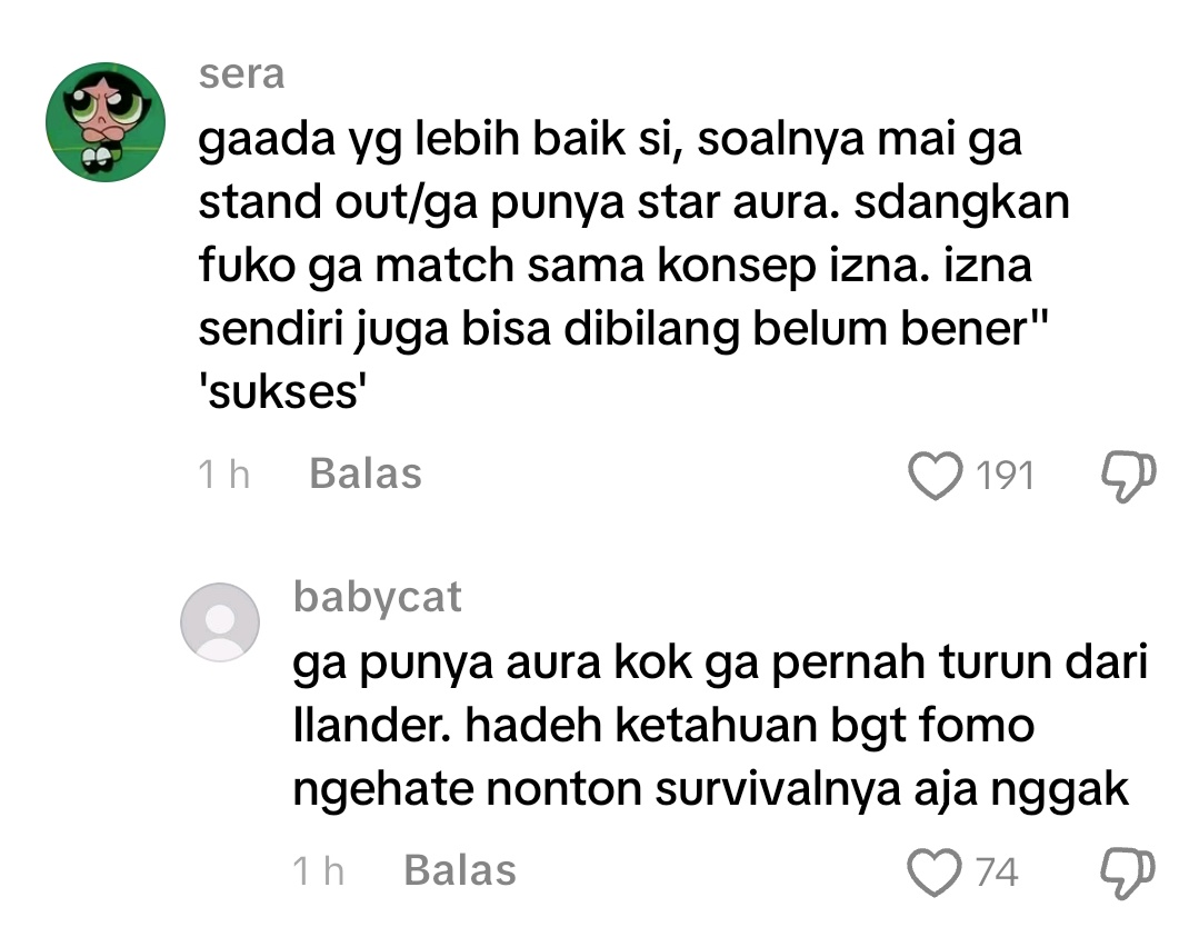 "Mai gak stand out/ga punya star aura" 😭😭😭
Gw marah bgt