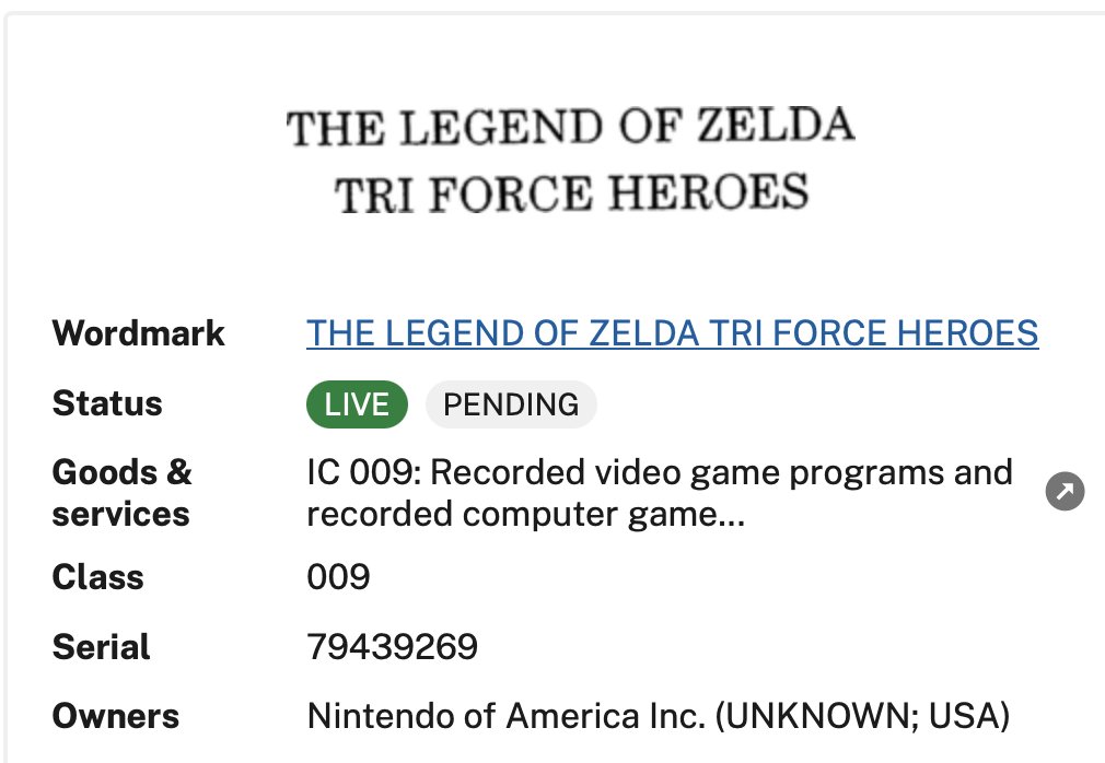 MikeOdysseyYT's tweet image. NEW Trademarks for Mario Tennis Ultra Smash, and The Legend of Zelda Tri Force Heroes! With Mario and Zeldas 40th Anniversary, these 2 games could have ports/remakes appearing in next months Nintendo Direct on Feb 20! Zeldas Anniversary falls on Saturday with the Direct being the…