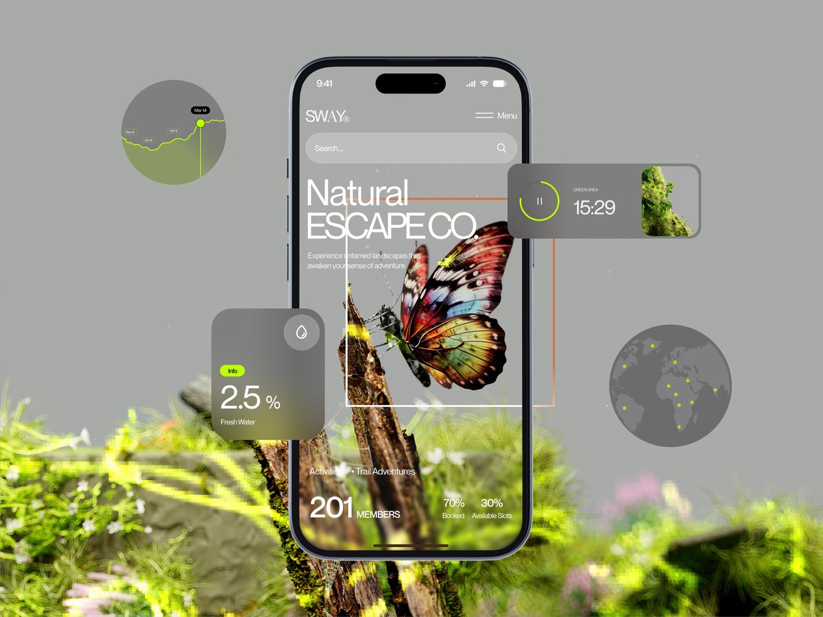 mrabdulstudiox's tweet photo. Natural Escape Co. — Sustainability App UI https://t.co/moewk0jvg0