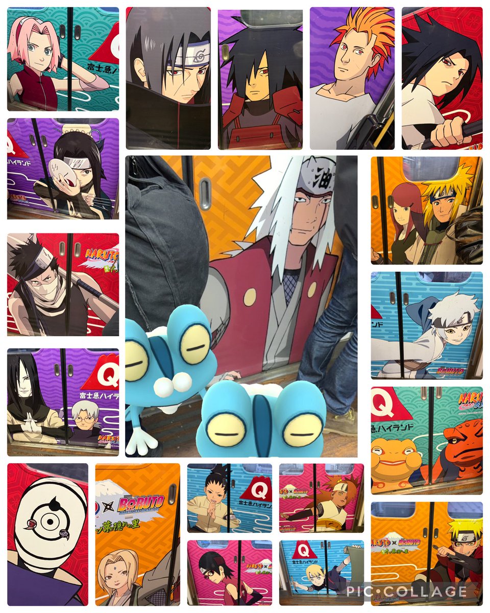 kerolimu's tweet image. 自来也先生は、NARUTO×BORUTO トレインの内扉絵に載ってました〜🙌

#inteleonfamily  
#富士急行線 
#NARUTO #BORUTO