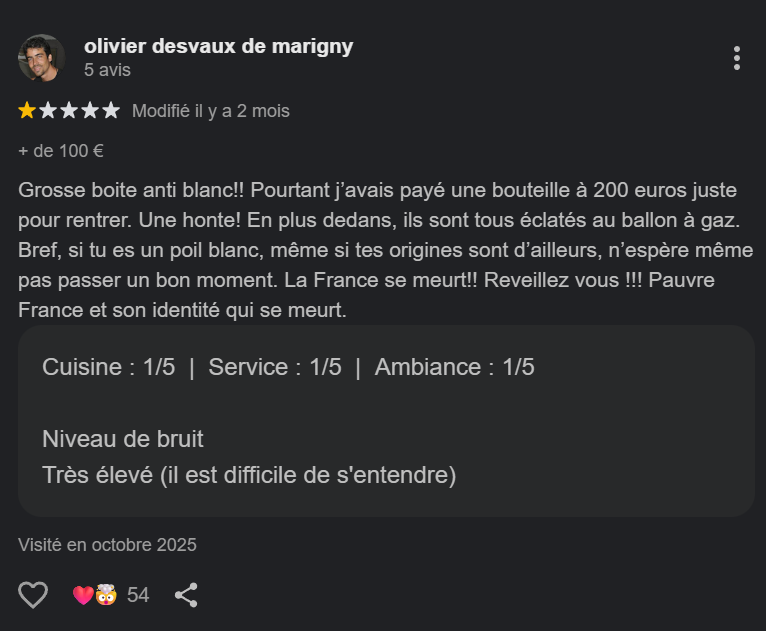 im_Jungo's tweet photo. Allez regarder les avis sur cette boite c'est incroyable mdr.

En gros la doctrine interne c'est : vive les Arabes, le reste ça dégage 😂 https://t.co/YPMF61xBu9