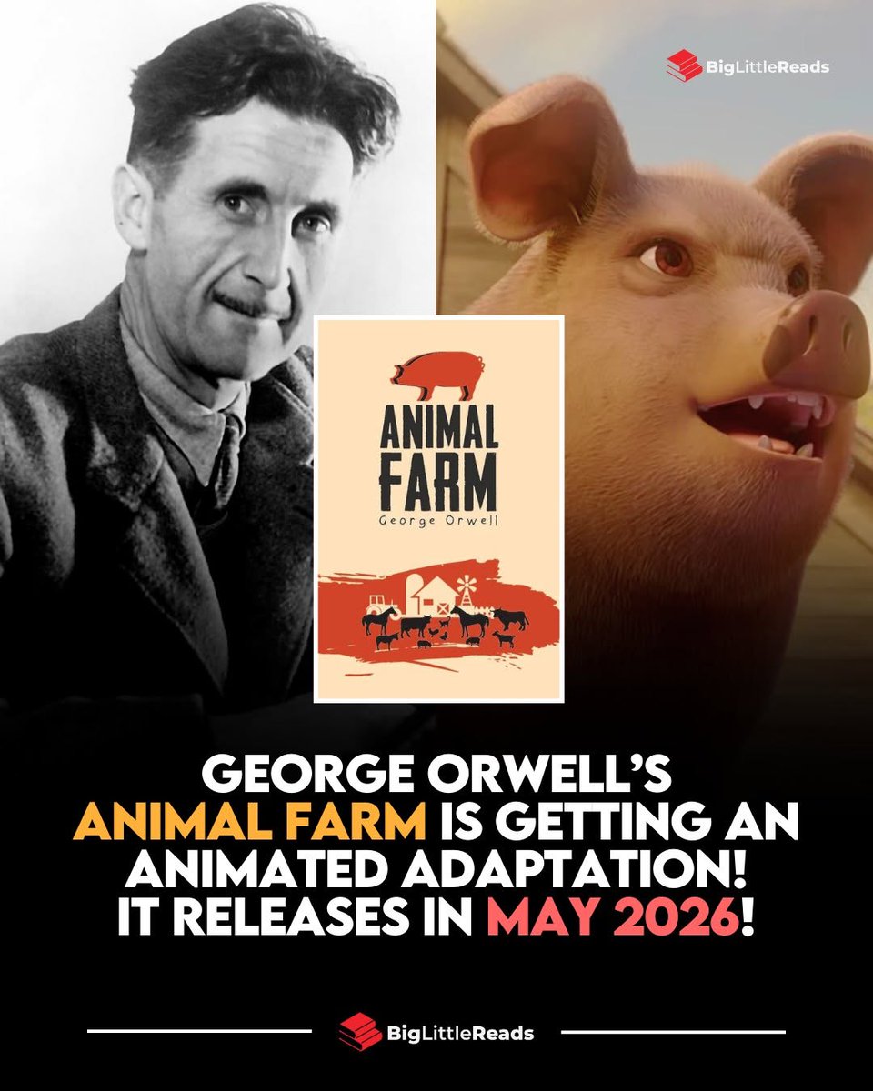 The animated adaptation of Animal Farm by George Orwell is coming this year! 🎬

Adapted by Andy Serkis, it hits theaters on May 1, 2026.

Which character are you most excited to see brought to life?
#readmorelivebetter
