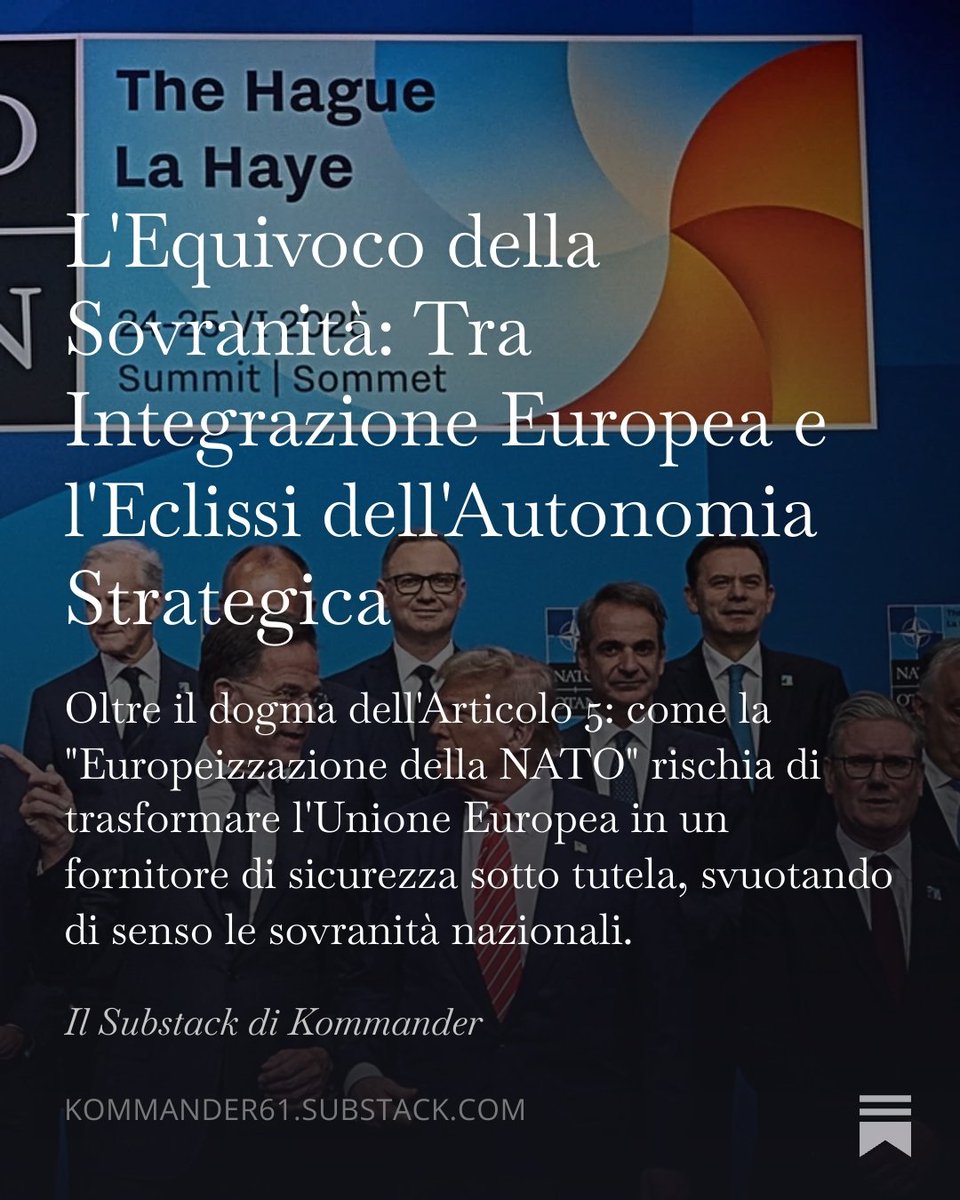 L’illusione della protezione automatica: perché l’Articolo 5 del Trattato di Washington non è il "dogma" che crediamo. Tra vettori ipersonici Oreshnik e nuove posture USA, la difesa europea deve uscire dall'equivoco dell'inerzia atlantica. La "Europeizzazione della NATO" promossa