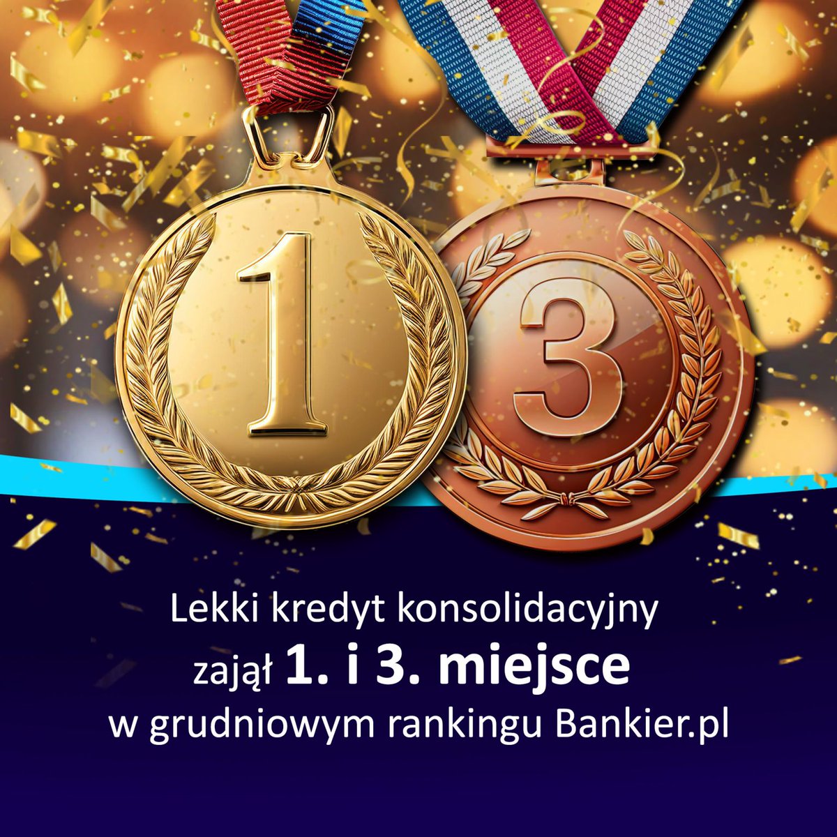 🏆 Lekki Kredyt Konsolidacyjny Banku Pocztowego dwukrotnie na podium najnowszego rankingu kredytów konsolidacyjnych <a href="/bankier_pl/">Bankier.pl</a>. Oferta #BankPocztowy zajęła 1. miejsce (z ubezpieczeniem) oraz 3. miejsce (bez ubezpieczenia). Ranking znajduje się tutaj: bankier.pl/wiadomosc/Te-b…