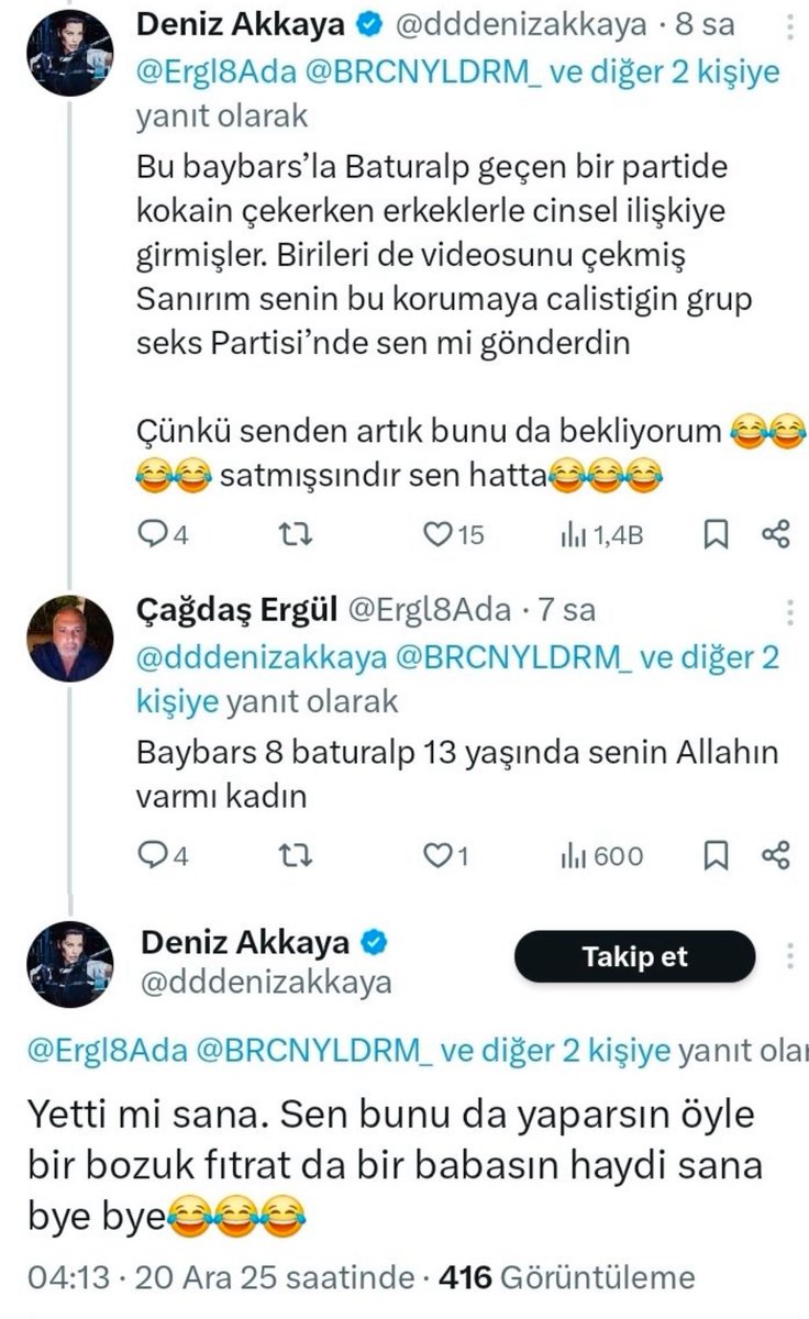 ErdemGs1989's tweet photo. Poduyumlarda kendine iş bulamayan manken Deniz Akkaya'nın tartıştığı birisinin 8 ve 13 yaşındaki çocukları için yazdıkları inanılır gibi değil. 

Çocuğa karşı işlenmiş suç kapsamında soruşturma açılması gerekmiyor mu? 

@istanbulCBS @AliYerlikaya
@EmniyetGM https://t.co/Aj4ru7G07s