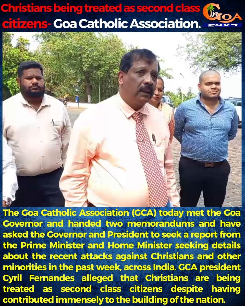 InGoa24x7's tweet photo. Christians being treated as second class citizens- Goa Catholic Association.
#Goa #Goanews #SecondClass #Citizens #CatholicAssociation https://t.co/TII7A9iCa8