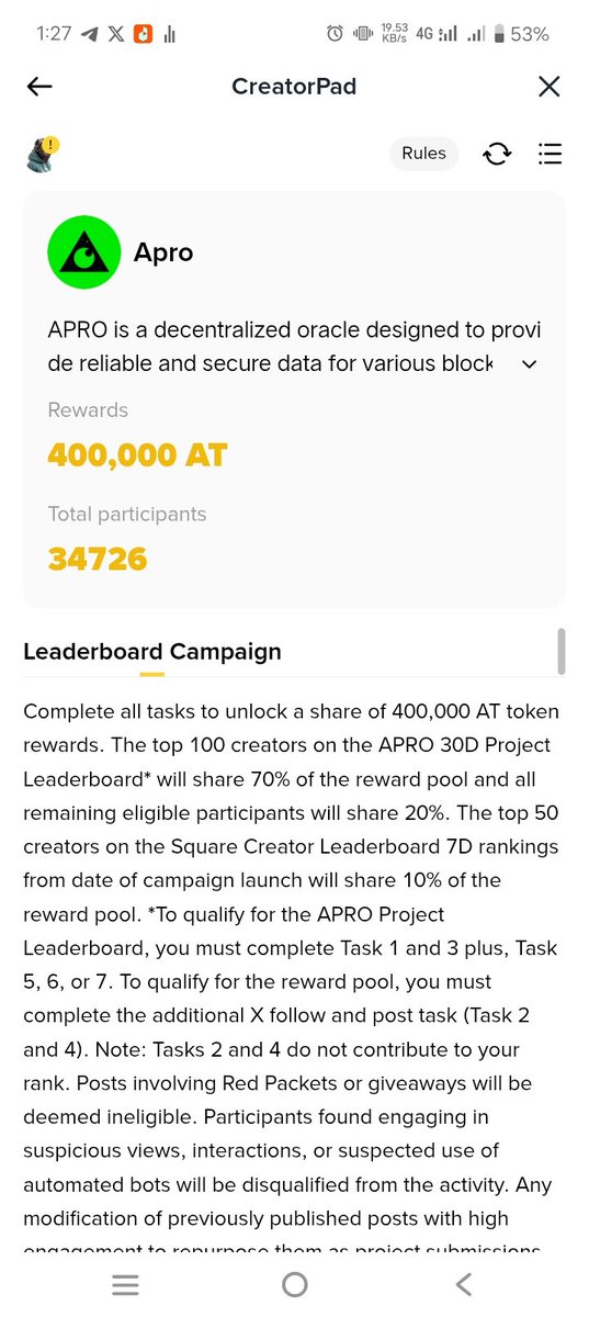 Muhamma04679258's tweet photo. APRO (AT) is a recently launched project on Binance, the HODLer Airdrops program. It is an AI-enhanced decentralized oracle network that provides reliable real-world data to various blockchain applications, included related to AI, Real-World Assets and the Bitcoin ecosystem. https://t.co/KGbPzjuuB2