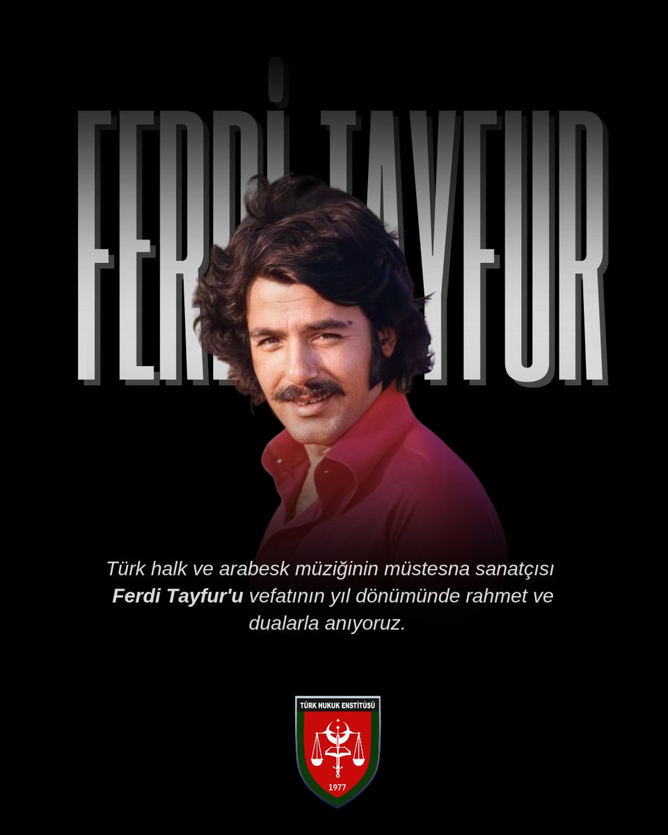 Türk halk ve arabesk müziğinin müstesna sanatçısı
Ferdi Tayfur'u vefatının yıl dönümünde rahmet ve dualarla anıyoruz.