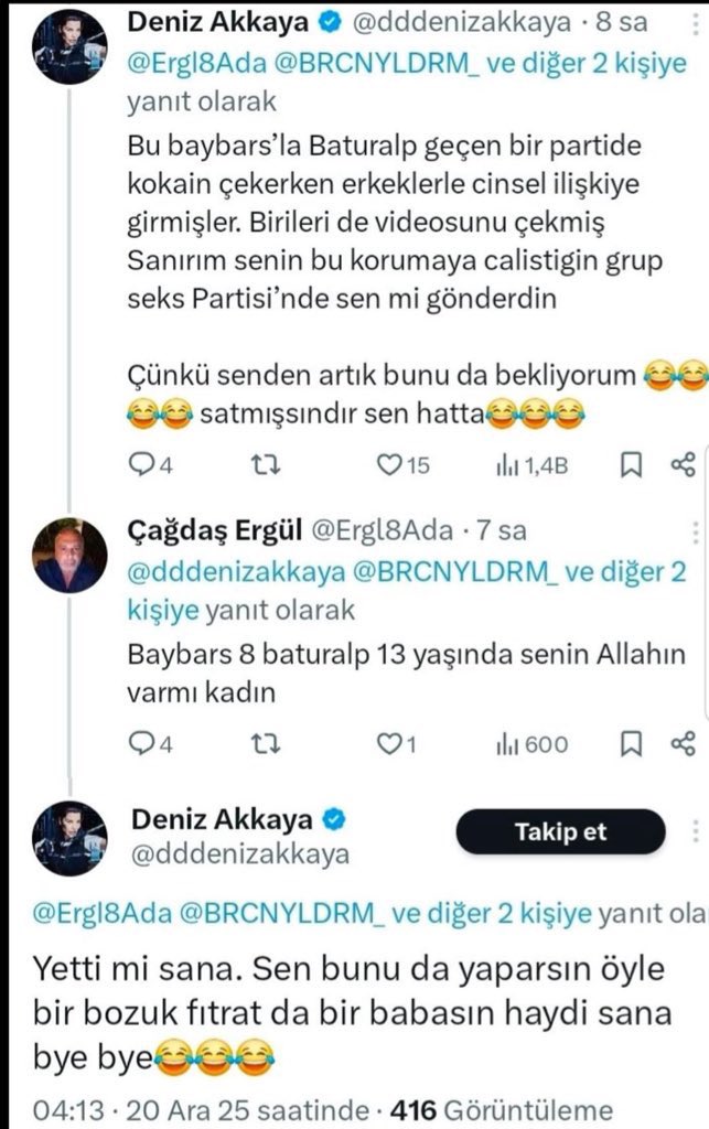 fenerli fenomenlerin desteklediği kendisi de sözde “anne olan” Deniz Akkaya’nın 8 ve 13 yaşındaki çocuklara yönelik hadsiz sözleri çocuğa karşı işlenen suç kapsamındadır ve tutuklanması gerekmektedir.
#DenizAkkayaTutuklansın