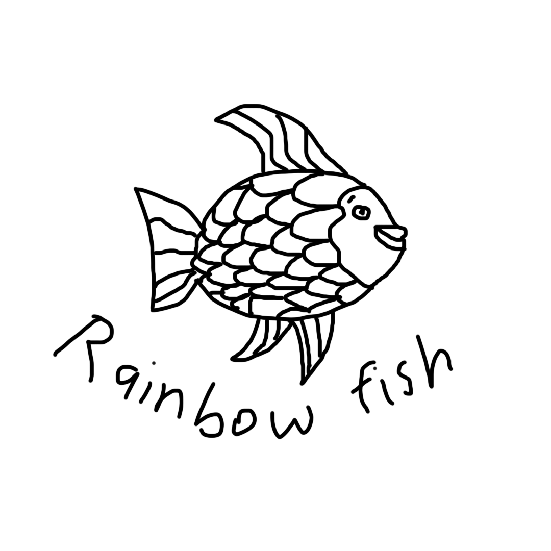 TheDrawingDev's tweet photo. Rainbow fish but i drew it lol, about to drop the CA https://t.co/gsKfwUJ1PU