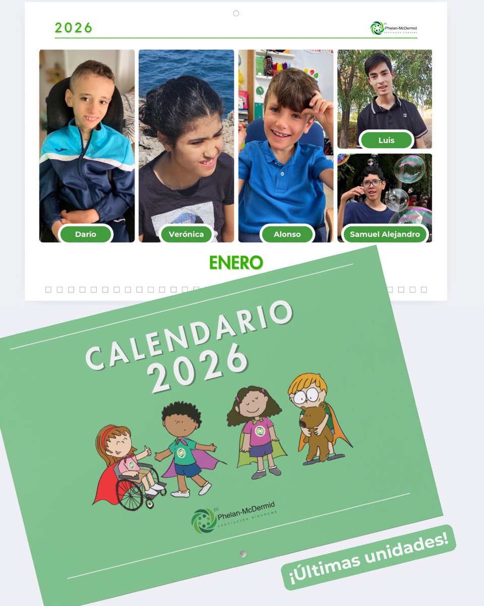 🗓️ 𝐂𝐎𝐌𝐄𝐍𝐙𝐀𝐌𝐎𝐒 𝐄𝐍𝐄𝐑𝐎 Con el calendario solidario de la  Asociación Síndrome Phelan-McDermid no solo conocerás a nuestros niños/as y  jóvenes Phelan, sino que podrás apuntar tus citas y cosas importantes. 😱  ¡Quedan, image size:960x1200