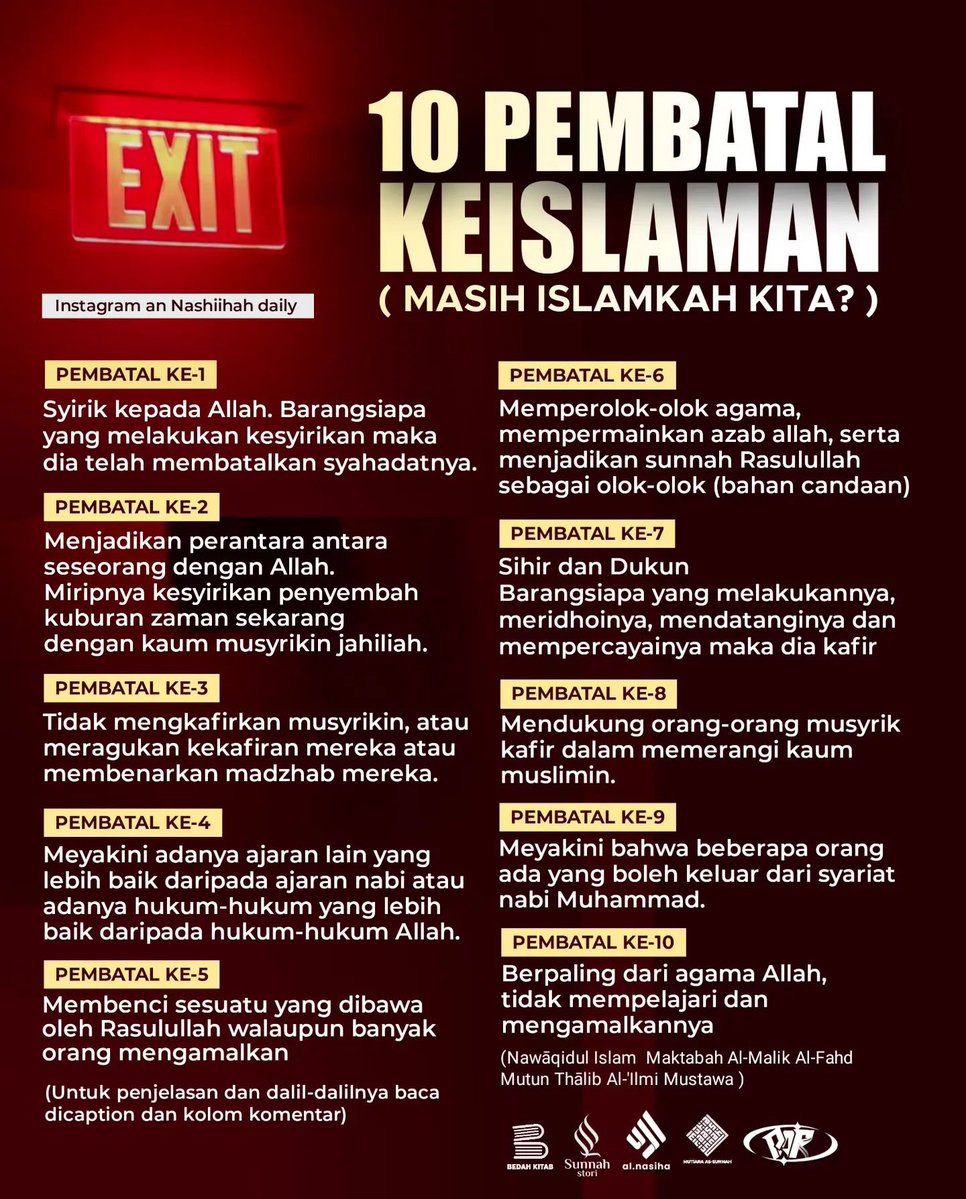 lilaccountz's tweet image. somehow, ini bener.

bukan sedang menjudge seseorg sudah bukan muslim ya guys tapi reminder SEBAGAI MUSLIM, kita mesti hati hati guys karena salah satu pembatal keislaman adalah membenci dan mengolok2 sebagian atau seluruh syariat Allah :)