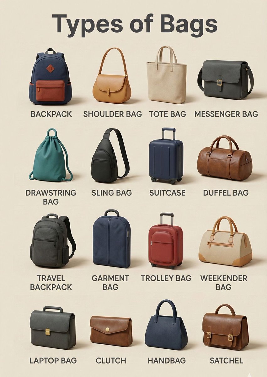 DP0STS's tweet image. Types of bags
