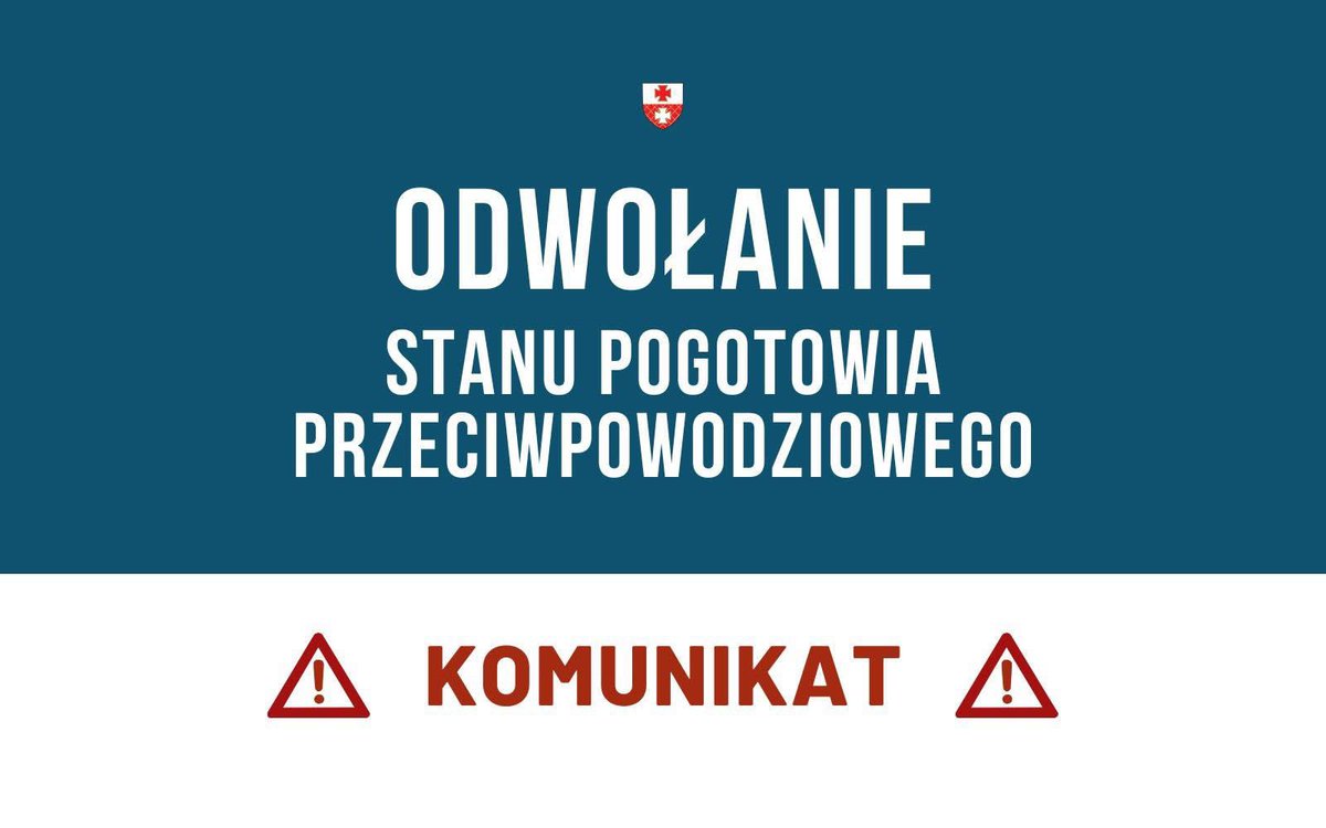 Stan pogotowia przeciwpowodziowego został odwołany. 

Jeszcze raz dziękuję wszystkim zaangażowanym za sprawne i efektywne działania, które miały istotne znaczenie dla zapewnienia bezpieczeństwa.