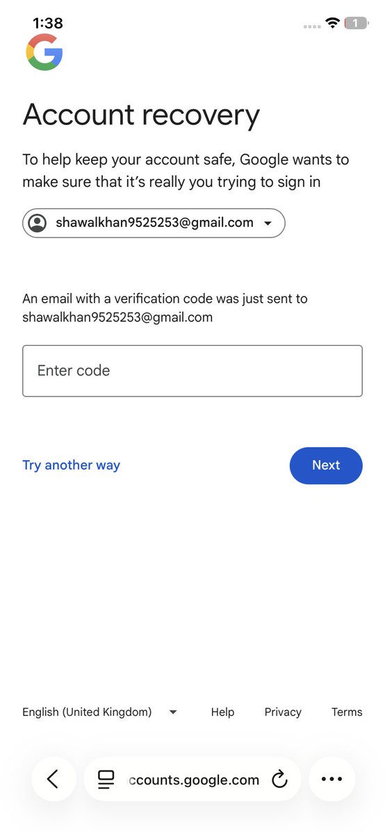 shawallsk's tweet photo. @TeamYouTube Its not working its sending code to the same email which is locked so how can i recover it? https://t.co/wRNnt5wAS8