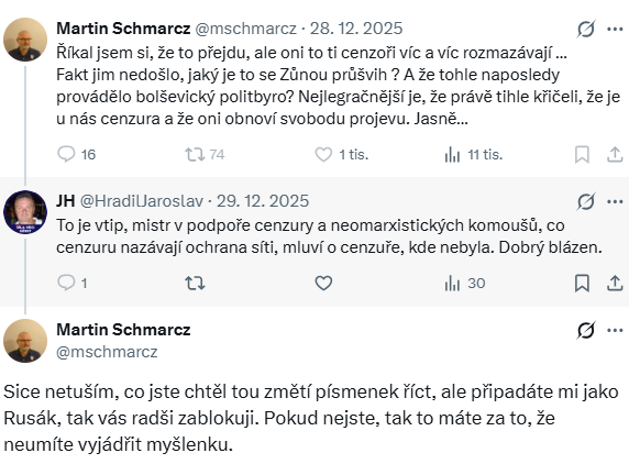 Unikátní komunikace s hlupákem. Zablokoval mě a důvod, že sice mi nerozumí, ale vypadám jako Rusák. To je blb.