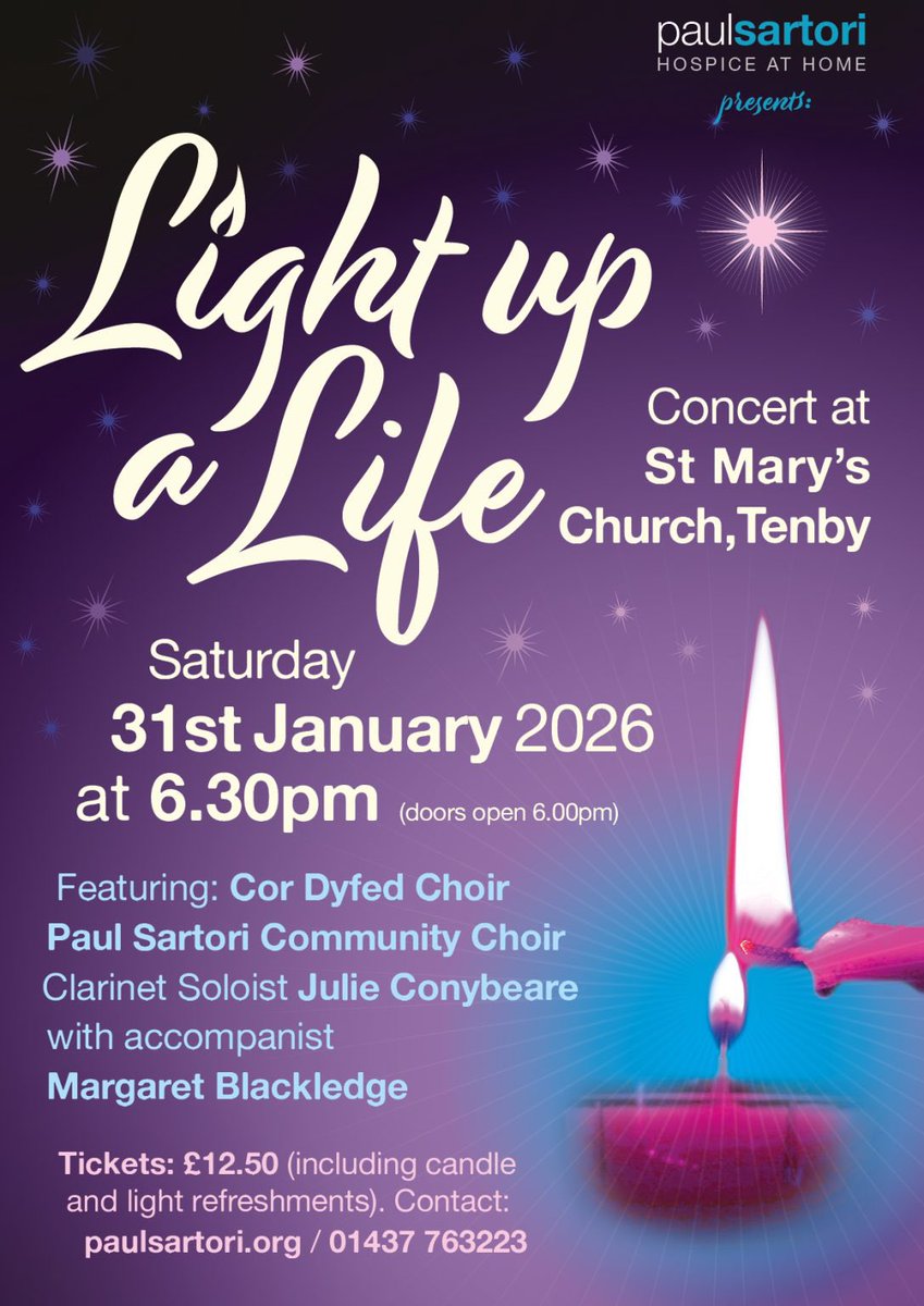 Really looking forward to singing in aid of this amazing charity!

Yn edrych ymlaen yn fawr at ganu ar gyfer yr elusen anhygoel hon!
#paulsartori#lightupalife#cordyfedchoir#tenbyevents
