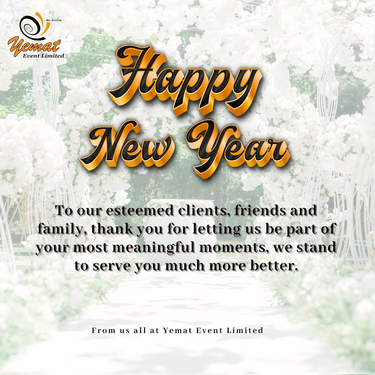 YematEvent's tweet photo. Happy New Year filled with laughter, wins, and great celebrations from all of Us @yematevents 

================
Contact Us: 19, Kingsway Road Ikoyi Lagos (Marriage Registry Compound) or 200, Ojo Road Ajegunle Apapa, Ligali B/S Lagos. https://t.co/xBva8Gd2S5