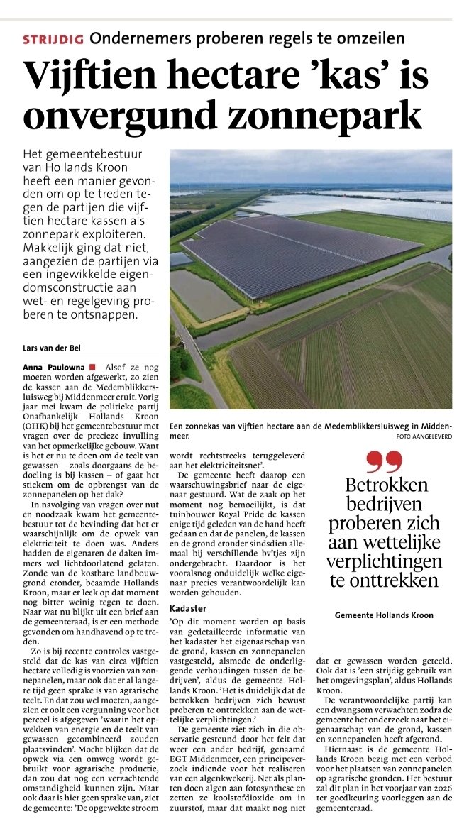 PieterSlootdorp's tweet image. 15 Ha onverdund zonnepark want een zonnepark op pootjes is geen kas als er geen teelt onder plaatsvindt.
#hollandskroon #onafhankelijkhollandskroon
