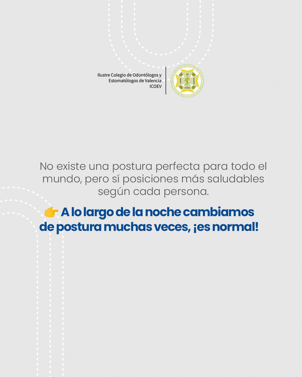 Dormir bien no depende solo de las horas que descansamos, sino también de cómo lo hacemos. La postura durante el sueño influye directamente sobre la mandíbula y los dientes.

Desde la @sepaprofessional nos explican qué postura es mejor para dormir y cuidar de nuestra salud oral