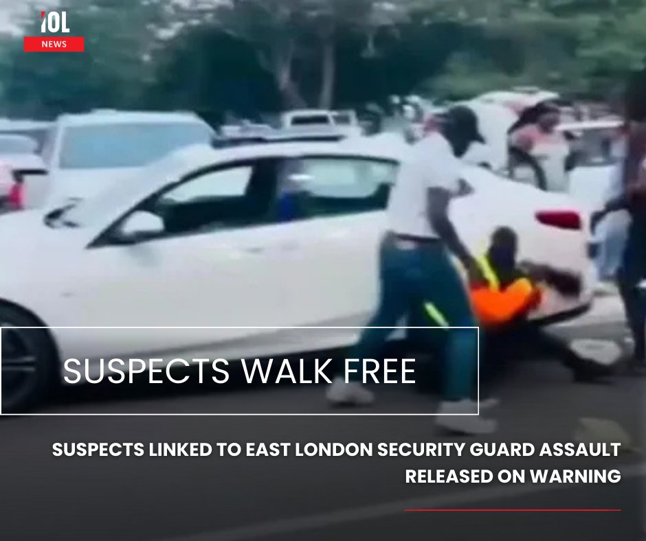 IOL's tweet photo. Two suspects filmed assaulting a security guard at eBuhlanti Marina Glen, East London, have been released on warning. The duo was swiftly arrested after footage of the brutal attack spread online.
#EastLondon #EasternCape #CrimeUpdate #JusticeWatch #socialmedia
Read on https://t.co/KFCXAwxqBP