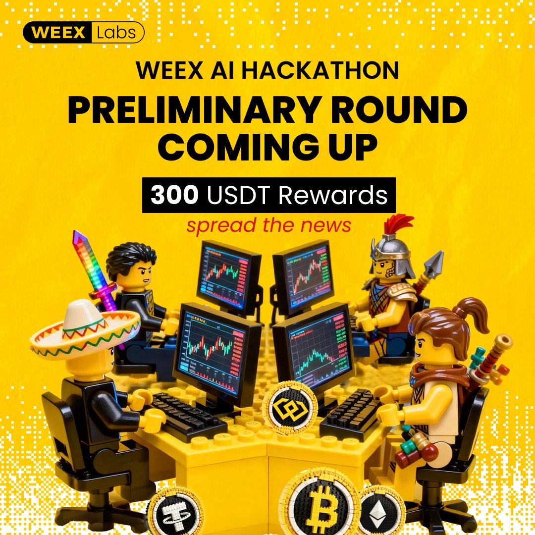 WEEX_Official's tweet image. ⏳ WEEX AI Trading Hackathon | Preliminary Round Coming Up 🤖
🎁 300 USDT Giveaway | 30 Winners
The AI Trading Hackathon preliminary round is about to begin — watch AI strategies battle in real markets

👇 Help us spread the news &amp;amp; win rewards
🔸 Follow @WEEX_Official
🔸 Like &amp;amp;…