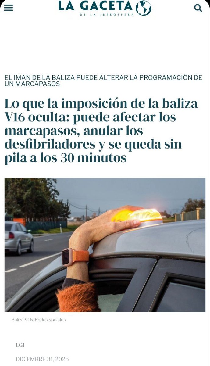 DeusVul94229466's tweet image. Lo de la baliza no tiene fin... 

La Dirección General de Tráfico (DGT) no había previsto estos riesgos, y su responsable, Ana Blanco, reconoció no tener una solución para conductores con estos dispositivos médicos.